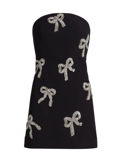 As It May Women's Sienna Crystal Bow Bandeau Minidress In Black