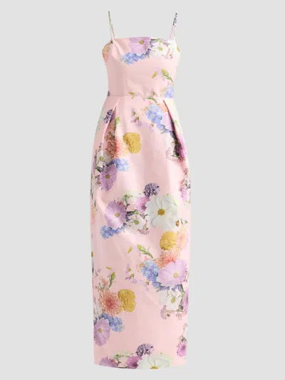 As It May Women's Teva Floral Faille Column Maxi Dress In Pink