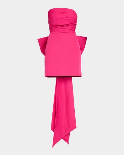 As It May Zelie Strapless Bow-back Faille Mini Dress In Royal Fuch