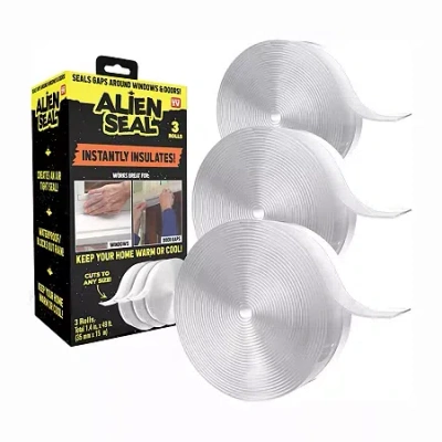 As Seen On Tv Alien Draft Seal Anti-draft Adhesive And Flexible Flap To Seal Gaps Around Doors In Transparent