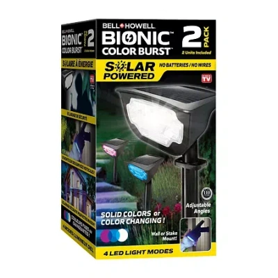 As Seen On Tv Bell + Howell Bionic Color Burst Solar Powered Landscape Lighting - Set Of 2 In Black
