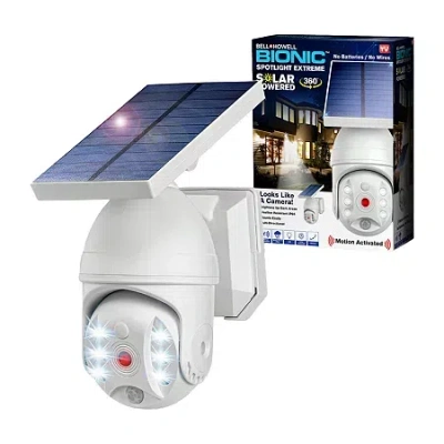 As Seen On Tv Bell + Howell Bionic Security Spotlight Extreme Solar Powered Motion Activated - White