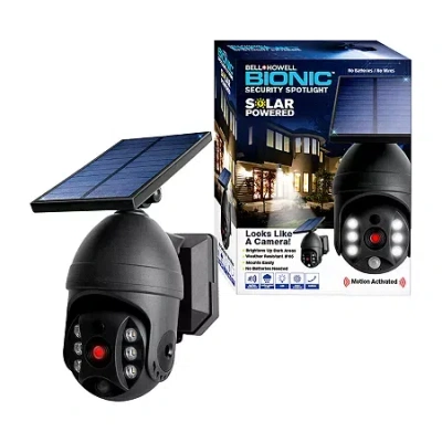 As Seen On Tv Bell + Howell Bionic Security Spotlight Extreme Solar Powered Motion Activated In Black