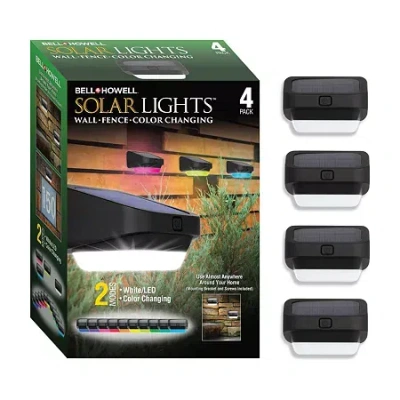 As Seen On Tv Bell + Howell Color Changing Solar Fence Lights - 4 Pack In Black
