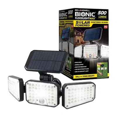 As Seen On Tv Bell + Howell Floodlight Max Solar Powered 500 Lumens Multi-directional Light In Black