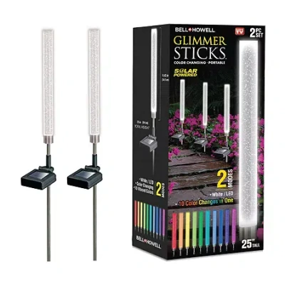 As Seen On Tv Bell + Howell Glimmer Sticks Solar Powered Landscape Lighting - Set Of 2 In Transparent