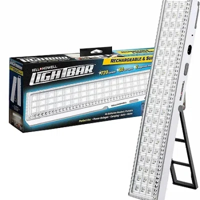 As Seen On Tv Bell + Howell Lightbar Rechargeable Portable Lamp With Folding Stand And Hanger In White