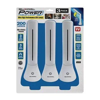 As Seen On Tv Bell + Howell Power Table Lamp With Ultra High Performance Led Lamp - 3 Pack In White