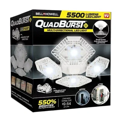 As Seen On Tv Bell + Howell Quadburst 5500 Lumens 4 Multi-directional High Intensity Lighting Panels For Indoor An In White