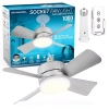 As Seen On Tv Bell + Howell Socket With Warm Lighting And Remote Control 1000 Lumens Ceiling Fan In Silver