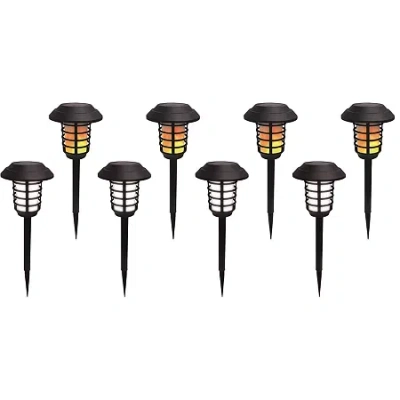 As Seen On Tv Bell + Howell Solar Powered Pathway And Garden Lights With 2 Lighting Modes - Set Of 8 In Black