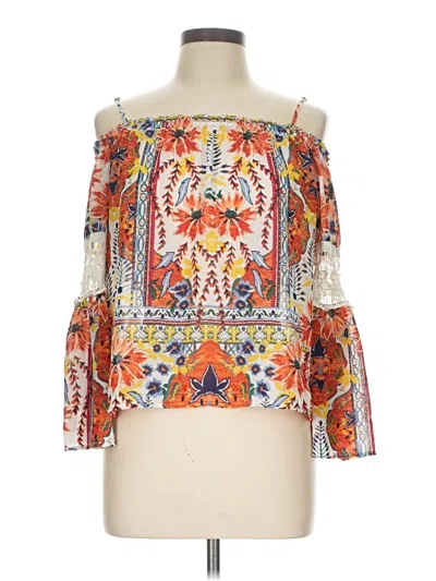 Pre-owned As U Wish 3/4 Sleeve Blouse In Orange