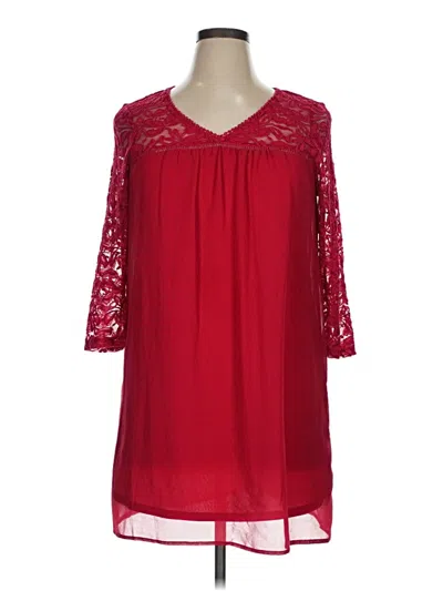 Pre-owned As U Wish 3/4 Sleeve Blouse In Red