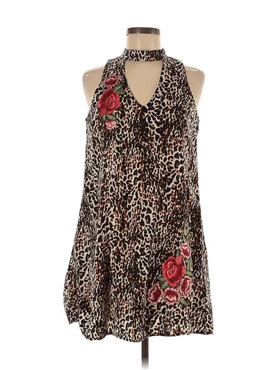 Pre-owned As U Wish Casual Dress In Brown