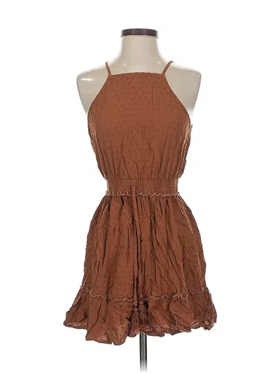 Pre-owned As U Wish Casual Dress In Brown