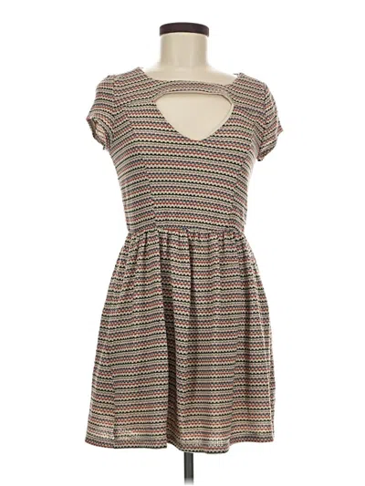 Pre-owned As U Wish Casual Dress In Brown