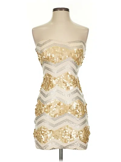 Pre-owned As U Wish Cocktail Dress In Gold