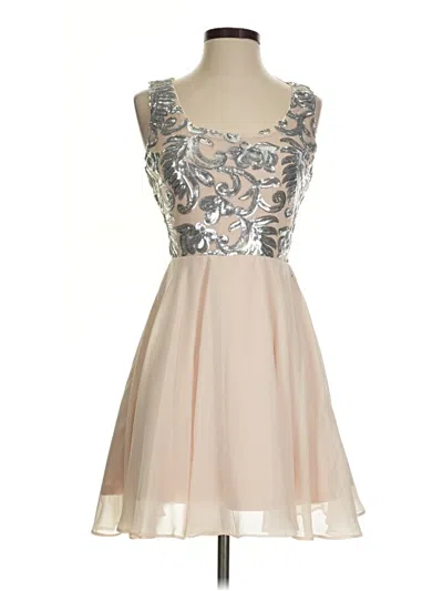 Pre-owned As U Wish Cocktail Dress In Tan