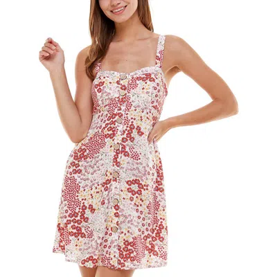 As U Wish Juniors Womens Floral Print Rayon Sundress In Multi