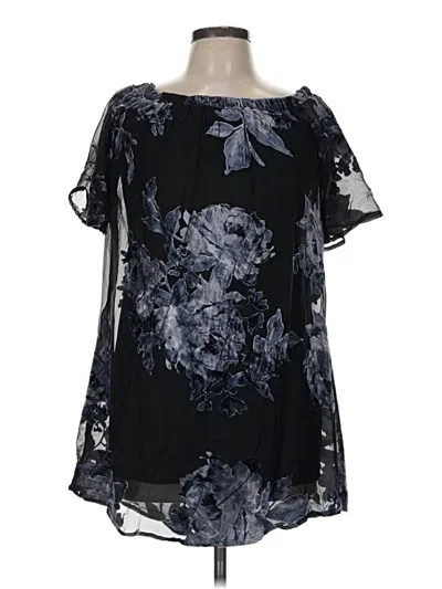 Pre-owned As U Wish Short Sleeve Blouse In Black