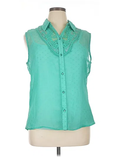 As U Wish Sleeveless Blouse In Blue