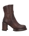 As98 A. S.98 Woman Ankle Boots Chocolate Brown Size 6 Leather In Brown