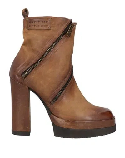 As98 A. S.98 Woman Ankle Boots Sand Size 10 Leather In Beige