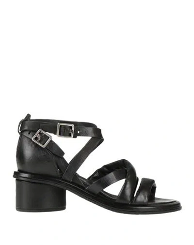 As98 A. S.98 Woman Sandals Black Size 10 Soft Leather
