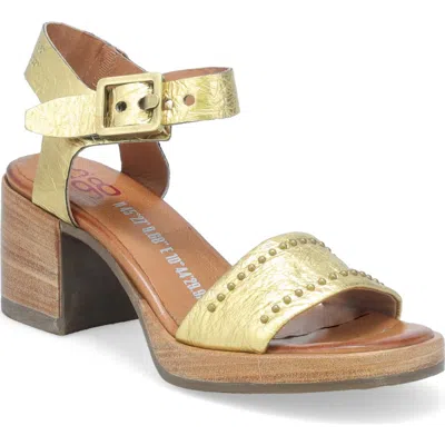 As98 A.s.98 Arvin Block Heel Sandal In Gold