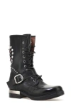 As98 A.s.98 Austin Embellished Combat Boot In Black