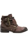 As98 Buckle Leather Boots In Multi