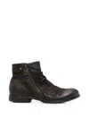 As98 Clash Distressed-effect Side-zip Ankle Boots In Brown