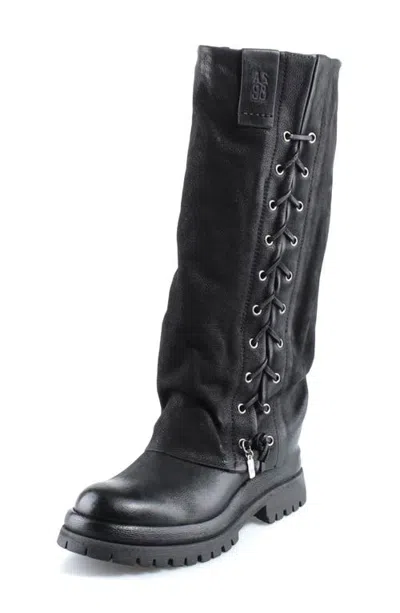As98 A.s.98 Doson Leather Knee High Boot In Black