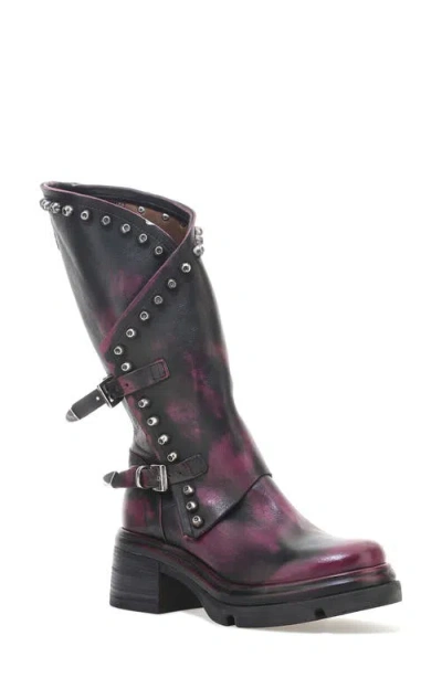 As98 A.s.98 Easton Studded Boot In Distressed Fuchsia