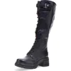 As98 A.s.98 Edison Lace-up Knee High Boot In Black