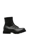 As98 Front-zip Leather Boots In Black
