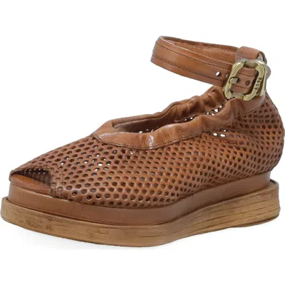 As98 A.s.98 Lander Ankle Strap Sandal In Camel