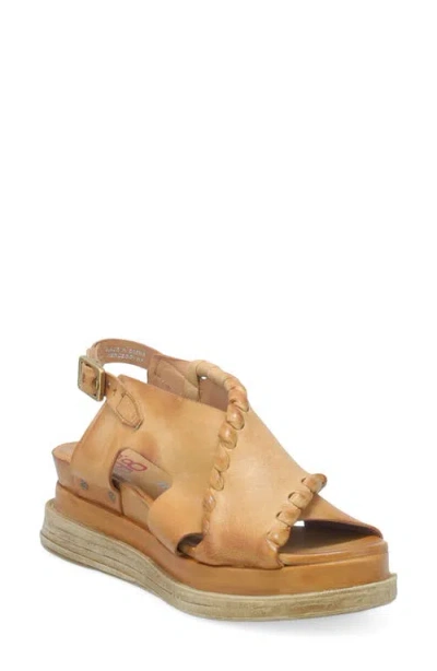 As98 A.s.98 Lumi Platform Sandal In Brown