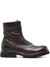 As98 Zip-front Leather Boots In Brown