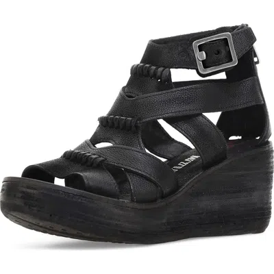 As98 A.s.98 Norman Platform Wedge Sandal In Black