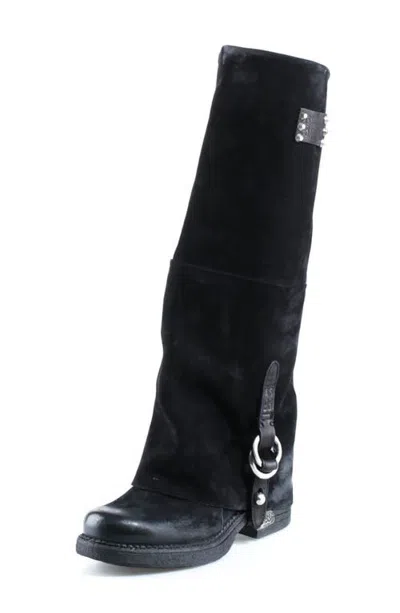 As98 A.s.98 Pace Leather Knee High Boot In Black