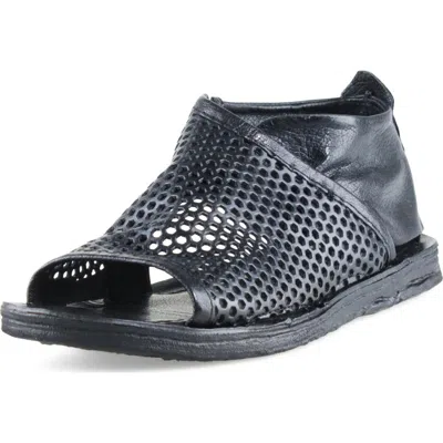 As98 A.s.98 Reiley Perforated Sandal In Black