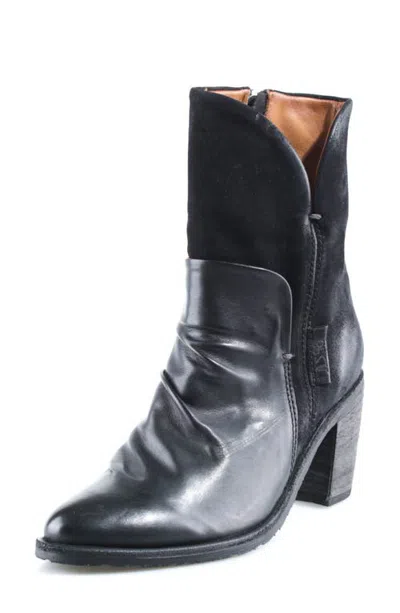 As98 A.s.98 Rollins Leather Bootie In Black