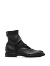 As98 Ruched Leather Ankle Boots In Black