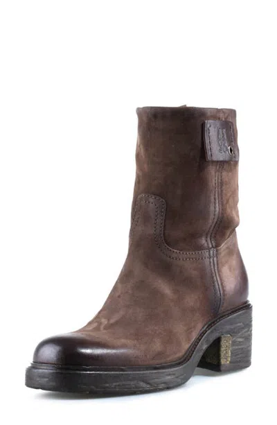 As98 A.s.98 Slate Leather Bootie In Brown