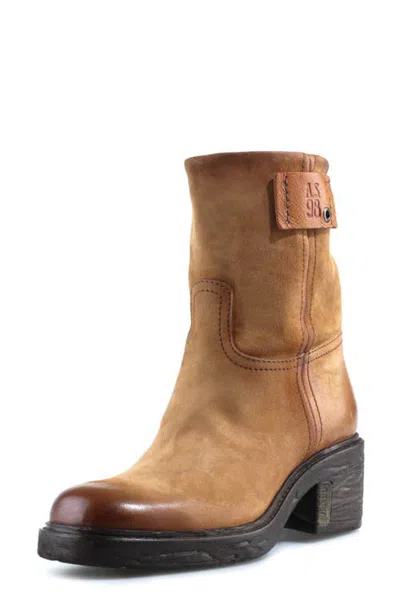As98 A.s.98 Slate Leather Bootie In Whiskey