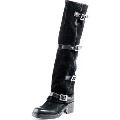 As98 A.s.98 Stanley Leather Tall Boot In Black