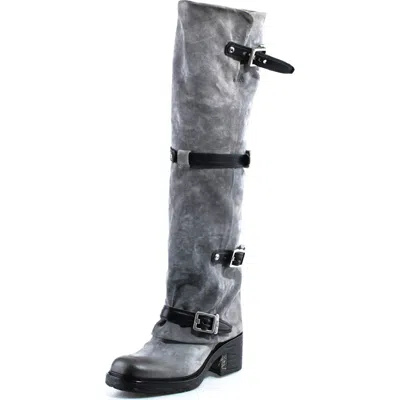 As98 A.s.98 Stanley Leather Tall Boot In Steel