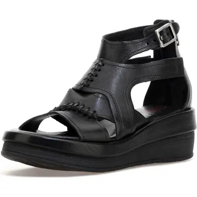 As98 A.s.98 Stanton Wedge Sandal In Black