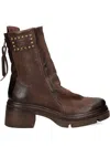 As98 Studded Heeled Boot In Brown